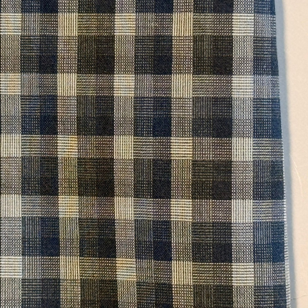 Theory Benner Trimont Men's XL Gingham Button Down Shirt Blue Grey Cotton Plaid - Picture 9 of 16